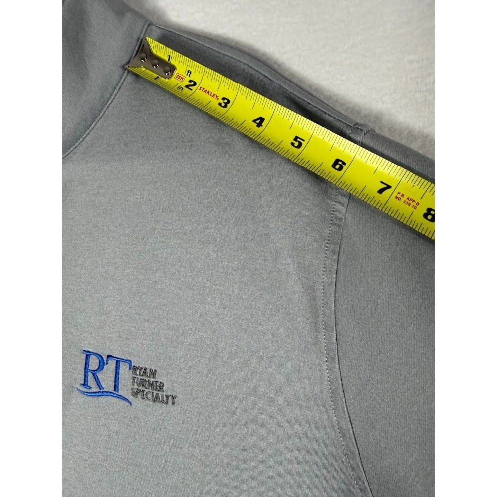 Peter Millar Pullover Men XXL Gray  1/4‎ Zip Performance Stretch Mock Neck Logo - Picture 4 of 16